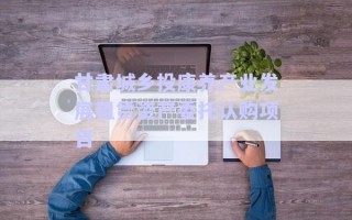 甘肅城鄉投康養產業發展租賃資產委托認購項目