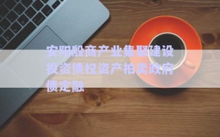 安陽殷商產業集聚建設投資債權資產拍賣政府債定融