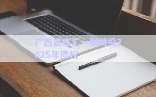 廣西鹿寨匯一聯城投2025年債權