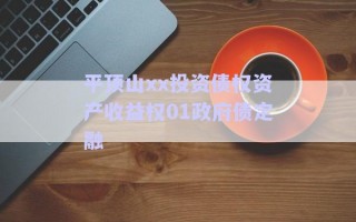 平頂山xx投資債權資產收益權01政府債定融